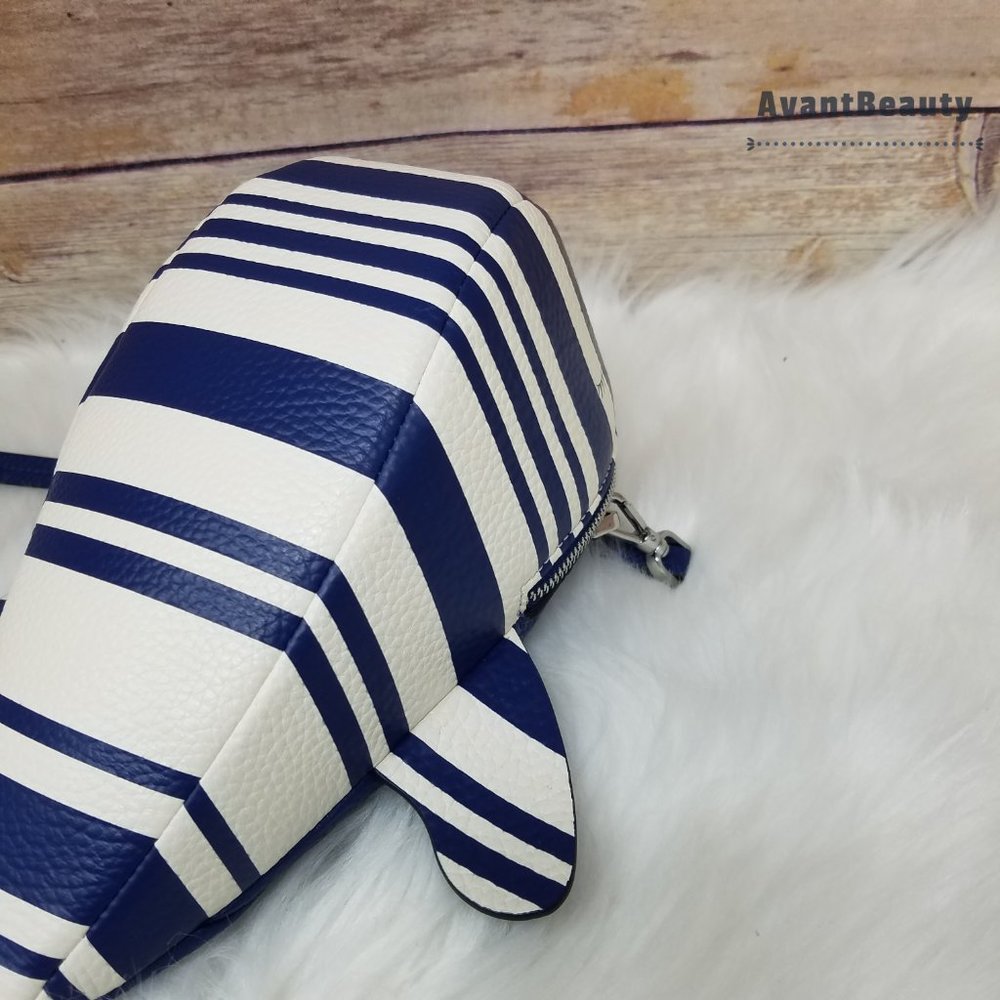 Kate Spade Whale Striped Blue Crossbody Shore Bag - Picture 11 of 15